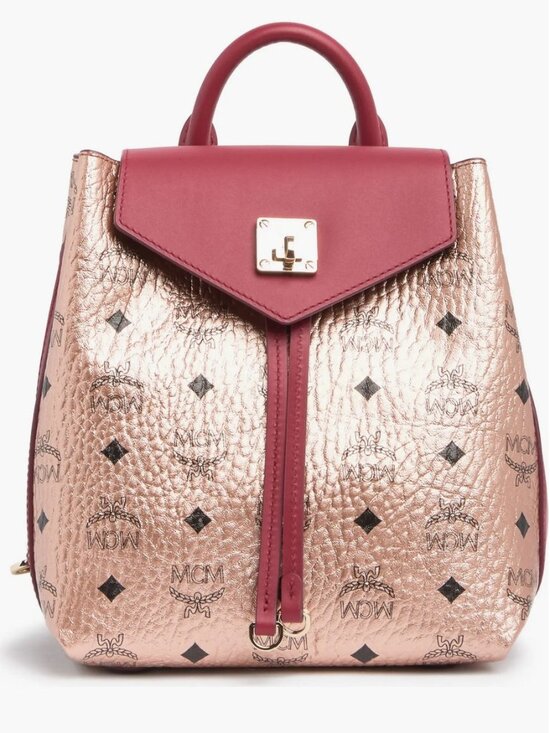 MFO Champaigne / Gold Colorblock Leather Backpack - Beautiful! main image 11